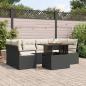 Preview: ARDEBO.de - 7-teiliges Garten-Sofa-Set mit Kissen Schwarz Poly-Rattan Akazie, 2-Sitzer Garten-Sofa mit Kissen Schwarz Poly-Rattan