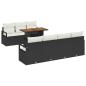 Preview: 8-teiliges Garten-Sofa-Set mit Kissen Schwarz Poly Rattan Akazie, 2-Sitzer Garten-Sofa mit Kissen Schwarz Poly Rattan