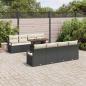 Preview: Garten-Sofa-Set mit Kissen mit Kissen 9 pcs Schwarz und Creme