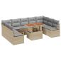 Preview: Gartensofa-set 10 stk. 9-Sitzanzahl Beige und Grau