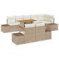 Preview: 9-teiliges Garten Essset mit Kissen Beige Poly Rattan Akazienholz