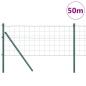 Preview: Euro Zaun mit 13 Pfosten 0,6x50 m verzinkter Stahl Grün