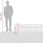 Preview: Euro Zaun mit 7 Pfosten 0.4x10 m Verzinkter Stahl Grau
