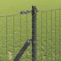 Preview: Euro Zaun mit 7 Pfosten 1,2x10 m galvanisierter Stahl grau