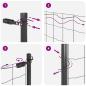 Preview: Euro Zaun Set aus 2 Grau Pulverbeschichteter Stahl 10 x 1 m