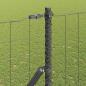 Preview: Euro-Zaun mit 7 Pfosten 1,5x10 m verzinkter Stahl Grau