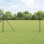 Preview: ARDEBO.de - Euro Zaun mit 13 Pfosten 1,2x25 m aus galvanisiertem Stahl Grau