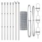 Preview: Euro Zaun mit 13 Pfosten 0.4x50 m galvanisierter Stahl