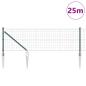 Preview: Euro Zaun mit 13 Spike Pfosten 0.4x25 m Verzinkter Stahl Grün