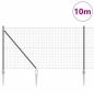 Preview: Euro Zaun mit 7 Spitzenpfosten 1x10 m galvanisierter Stahl Grau