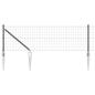 Preview: Euro Zaun mit 7 Stachelpfosten 0.4x10 m Galvanisierter Stahl Grau