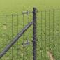 Preview: Euro Zaun mit 7 Stachelpfosten 0.4x10 m Galvanisierter Stahl Grau