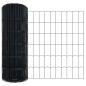Preview: Euro Zaun mit 7 Stachelpfosten 0.4x10 m Galvanisierter Stahl Grau