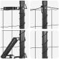 Preview: Euro Zaun mit 7 Stachelpfosten 0.4x10 m Galvanisierter Stahl Grau