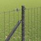 Preview: Euro Zaun mit 7 Spike-Posts 1,4x10 m feuerverzinkter Stahl grau