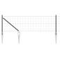 Preview: Euro-Zaun mit Spitzen 10 x 0,8 m PVC-beschichteter Stahl Grau