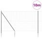 Preview: Eurozaun mit 7 Spike-Pfosten 1,6x10 m verzinkter Stahl Grau