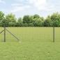 Preview: ARDEBO.de - Eurozaun mit 13 Spitzenpfosten 0,6x25 m verzinkter Stahl Grau