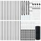 Preview: Euro Zaun mit 13 Spike-Posts 0.4x50 m Galvanisierter Stahl Grau