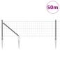 Preview: Euro Zaun mit 13 Spike-Posts 0.6x50 m verzinkter Stahl Grau