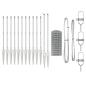 Preview: Euro Zaun mit 13 Spike-Posten 1x25 m Galvanisierter Stahl