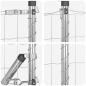 Preview: Euro Zaun mit 13 Spitzenpfählen 0.4x50 m Galvanisierter Stahl