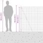 Preview: Euro Zaun mit 7 Flanschpfosten 1.4x10 m verzinkter Stahl