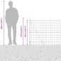 Preview: Eurozaun mit 7 Flanschpfosten 1x10 m Verzinkter Stahl