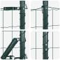 Preview: Eurozaun mit 13 Flanschpfosten 1,2x25 m verzinkter Stahl
