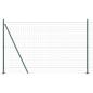 Preview: Euro Zaun mit 7 Flanschpfosten 1,4x10 m galvanisierter Stahl