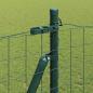 Preview: Euro Zaun mit 7 Flanschpfosten 1,4x10 m galvanisierter Stahl