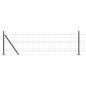 Preview: Eurozaun mit 7 Flanschpfosten 0.6x10 m galvanisierter Stahl
