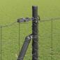 Preview: Euro Zaun mit 7 Flanschpfosten 1,6x10 m Verzinkter Stahl