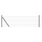Preview: Euro Zaun mit 13 Flanschpfosten 0.4x25 m galvanisierter Stahl