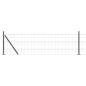 Preview: Euro-Zaun mit 13 Flanschpfosten 0,6 x 25 m galvanisierter Stahl