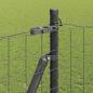 Preview: Euro Zaun mit 7 Flanschpfosten 1,5x10 m galvanisierter Stahl