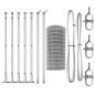 Preview: Euro Zaun mit 7 Flanschpfosten 0,4x10 m galvanisierter Stahl