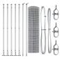 Preview: Eurozaun mit 7 Flanschpfosten 0.8x10 m Galvanisierter Stahl