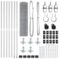 Preview: Eurozaun mit 7 Flanschpfosten 0.8x10 m Galvanisierter Stahl