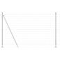 Preview: Euro Zaun mit 7 Flanschpfosten 1,6 x 10 m galvanisierter Stahl