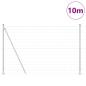 Preview: Euro Zaun mit 7 Flanschpfosten 1,6 x 10 m galvanisierter Stahl