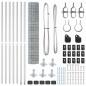 Preview: Euro Zaun mit 7 Flanschpfosten 1,6 x 10 m galvanisierter Stahl