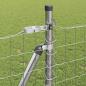 Preview: Euro Zaun mit 13 Flanschpfosten 0,8x25 m Verzinkter Stahl