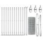 Preview: Euro Zaun mit 13 Flanschpfosten 0,6x25 m Galvanisierter Stahl