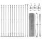Preview: Euro Zaun mit 13 Flanschpfosten 1x25 m Galvanisierter Stahl