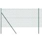 Preview: Stahlzaun mit 7 Pfosten 1.4x10 m Verzinkter Stahl Grün