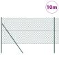 Preview: Stahlzaun mit 7 Pfosten 1.4x10 m Verzinkter Stahl Grün