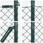 Preview: Kettengliedzaun mit 13 Stützen 0.6x25 m galvanisierter Stahl grün