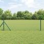 Preview: ARDEBO.de - Drahtzaun mit 13 Pfosten 0,8x25 m verzinkter Stahl Grün