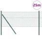 Preview: Drahtzaun mit 13 Pfosten 0,8x25 m verzinkter Stahl Grün
